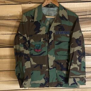 Vintage US Air Force woodland Camouflage hot weather bdu Jacket small short